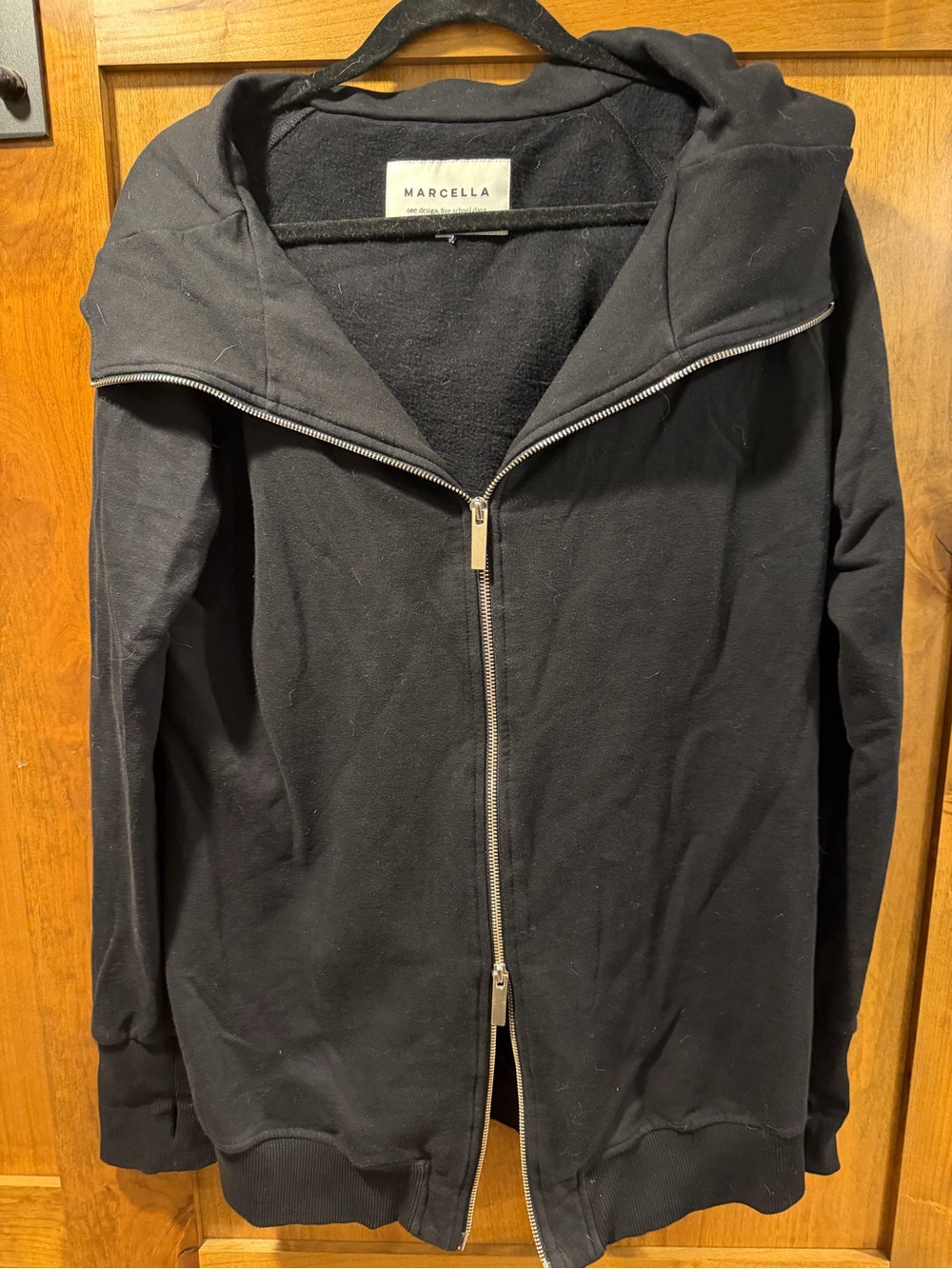 Marcella Black Full-Zip Hooded Sweatshirt